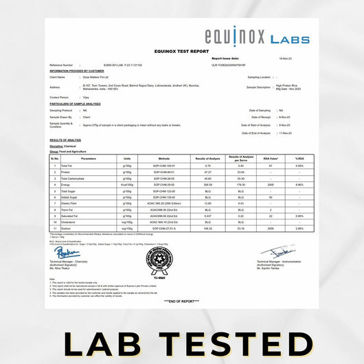 The Lean Co. High Protein Rice Lab Report