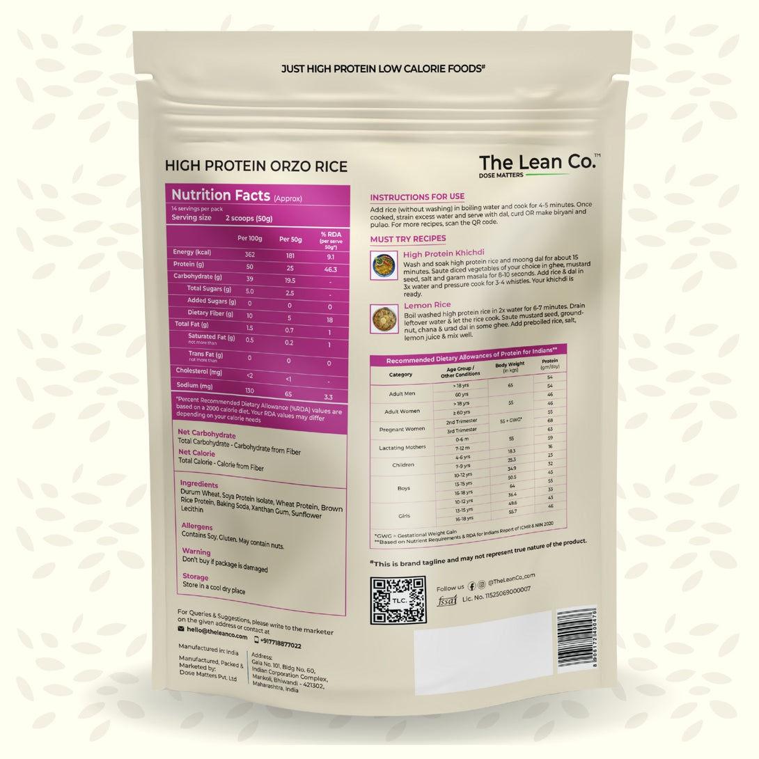 High Protien Rice High Protein Orzo Rice – The Lean Co.®